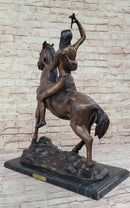 SCALP by Frederic Remington Bronze Native American Horseback Sculpture Statue 26" x 22"