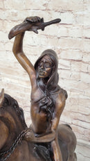 SCALP by Frederic Remington Bronze Native American Horseback Sculpture Statue 26" x 22"