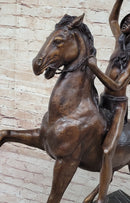 SCALP by Frederic Remington Bronze Native American Horseback Sculpture Statue 26" x 22"