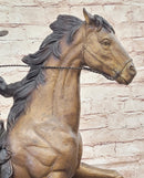 Cowboy with Rope on Horseback Country Western Bronze Sculpture Statue Frederic Remington