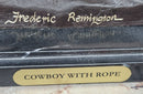 Cowboy with Rope on Horseback Country Western Bronze Sculpture Statue Frederic Remington