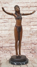 Chiparus Bronze Sculpture of Egyptian Dancer Woman with Outstretched Arms