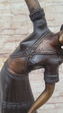 Gypsy Dancer Girl Bronze Sculpture Statue Art Decor by Chiparus on Marble Base