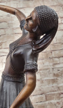 Gypsy Dancer Girl Bronze Sculpture Statue Art Decor by Chiparus on Marble Base