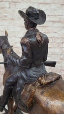 WILL ROGERS Bronze Statue Sculpture Frederic Remington Western Cowboy 23" x 23"