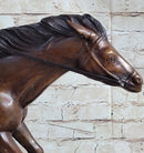 Bronze Jockey Horseman Equestrian Horse Racing Statue Sculpture Decor 16" x 23"