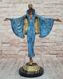 Julius Erte Art Deco Bronze Fashion Model Showgirl Sculpture Statue Glazed Patina 19" x 15"