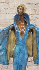 Julius Erte Art Deco Bronze Fashion Model Showgirl Sculpture Statue Glazed Patina 19" x 15"