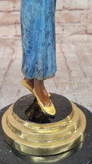 Julius Erte Art Deco Bronze Fashion Model Showgirl Sculpture Statue Glazed Patina 19" x 15"