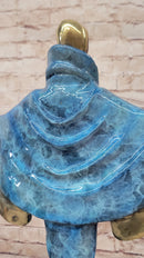 Julius Erte Art Deco Bronze Fashion Model Showgirl Sculpture Statue Glazed Patina 19" x 15"