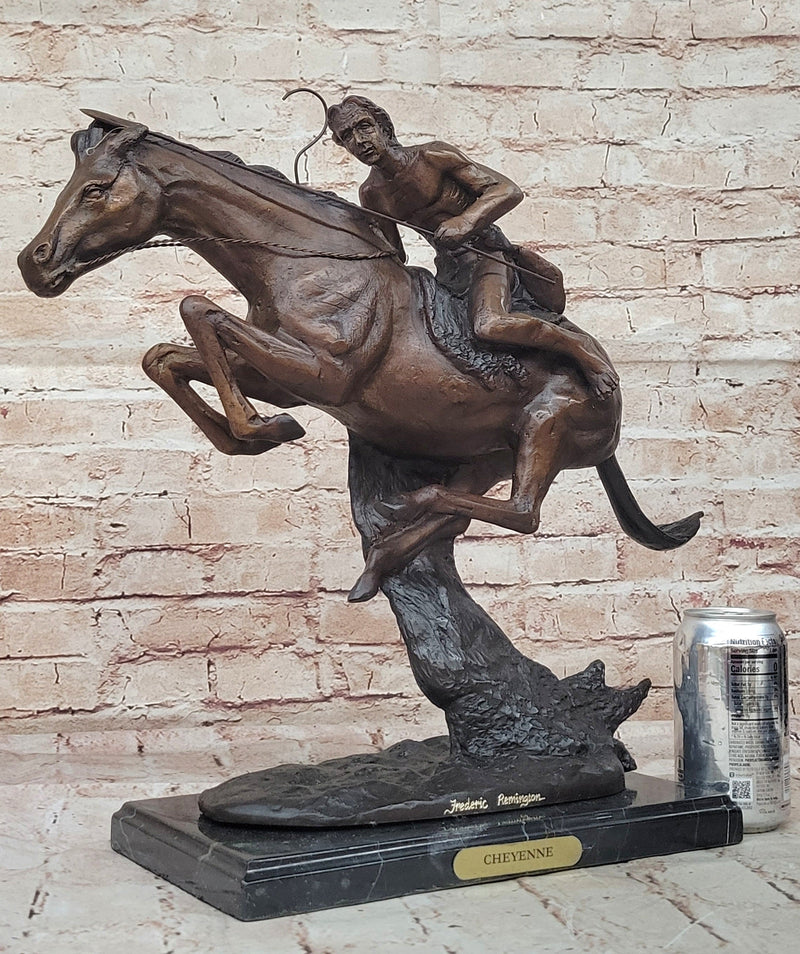 CHEYENNE by Frederic Remington Native American Horseback Western Bronz