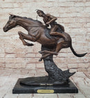 CHEYENNE by Frederic Remington Native American Horseback Western Bronze Statue Sculpture 17" x 19"