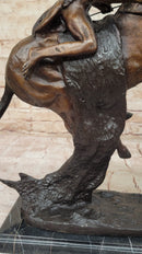 CHEYENNE by Frederic Remington Native American Horseback Western Bronze Statue Sculpture 17" x 19"