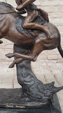 CHEYENNE by Frederic Remington Native American Horseback Western Bronze Statue Sculpture 17" x 19"