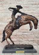 Frederic Remington WOOLY CHAPS Bronze Sculpture Western Cowboy 16" x 17"