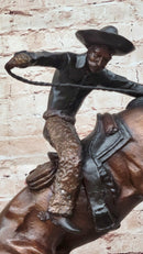 Frederic Remington WOOLY CHAPS Bronze Sculpture Western Cowboy 16" x 17"