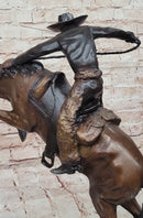 Frederic Remington WOOLY CHAPS Bronze Sculpture Western Cowboy 16" x 17"