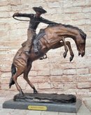 Frederic Remington WOOLY CHAPS Bronze Sculpture Western Cowboy 16" x 17"