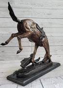 WICKED PONY Frederic Remington Bronze Sculpture on Marble Base Western Art 20" x 22"