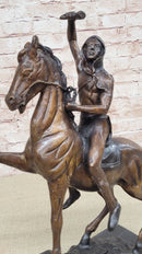 SCALP Frederic Remington Bronze Statue Sculpture Native American Western 19" x 21"