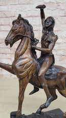 SCALP Frederic Remington Bronze Statue Sculpture Native American Western 19" x 21"