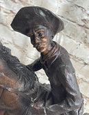 Frederic Remington Cowboy Bronze Statue Sculpture Country Western Art 17" x 21"