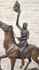 BUFFALO SIGNAL by Frederic Remington Bronze Sculpture Native American Horseback