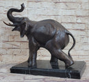 Trumpeting Elephant Sculpture Statue Lost Wax Bronze Art Deco Casting 13" x 16"