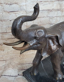Trumpeting Elephant Sculpture Statue Lost Wax Bronze Art Deco Casting 13" x 16"
