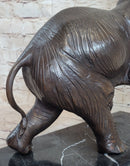 Trumpeting Elephant Sculpture Statue Lost Wax Bronze Art Deco Casting 13" x 16"