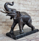 Trumpeting Elephant Sculpture Statue Lost Wax Bronze Art Deco Casting 13" x 16"