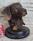 Labrador Retriever Dog Pet Bronze Bust Sculpture Statue Figure on Marble Base