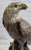 American Bald Eagle Bronze Metal Statue Sculpture Figure on Marble Base by Moigniez