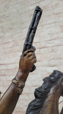 WAR CHIEF Native American Bronze Statue Sculpture Western Art Marble Base 24" x 23"