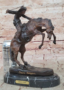 WOOLY CHAPS Frederic Remington Bronze Desktop Statue Sculpture Western 10" x 11"