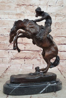 WOOLY CHAPS Frederic Remington Bronze Desktop Statue Sculpture Western 10" x 11"