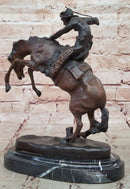 WOOLY CHAPS Frederic Remington Bronze Desktop Statue Sculpture Western 10" x 11"