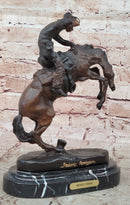 WOOLY CHAPS Frederic Remington Bronze Desktop Statue Sculpture Western 10" x 11"