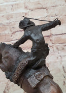 WOOLY CHAPS Frederic Remington Bronze Desktop Statue Sculpture Western 10" x 11"