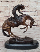 RATTLESNAKE Frederic Remington Bronze on Marble Desktop Statue Sculpture 9" x 8"