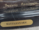RATTLESNAKE Frederic Remington Bronze on Marble Desktop Statue Sculpture 9" x 8"