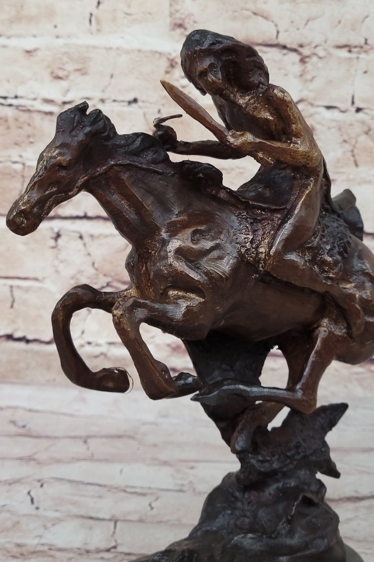 CHEYENNE by Frederic Remington Native American Riding Horse Bronze Sta