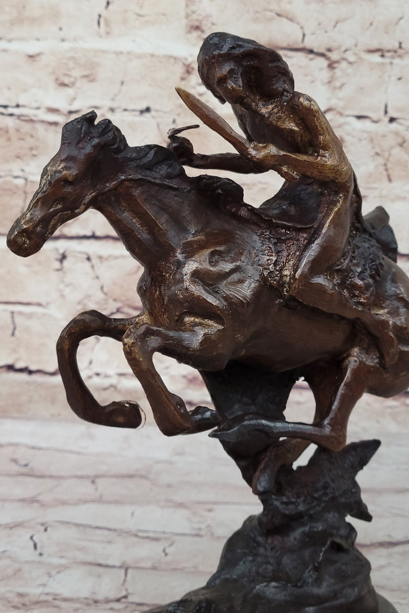 CHEYENNE by Frederic Remington Native American Riding Horse Bronze Sta