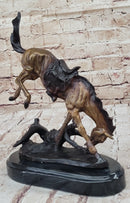 WICKED PONY Frederic Remington Bronze Statue Sculpture Cowboy Thrown from Horse 11" x 11"