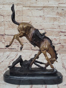 WICKED PONY Frederic Remington Bronze Statue Sculpture Cowboy Thrown from Horse 11" x 11"