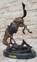 WICKED PONY Frederic Remington Bronze Statue Sculpture Cowboy Thrown from Horse 11" x 11"
