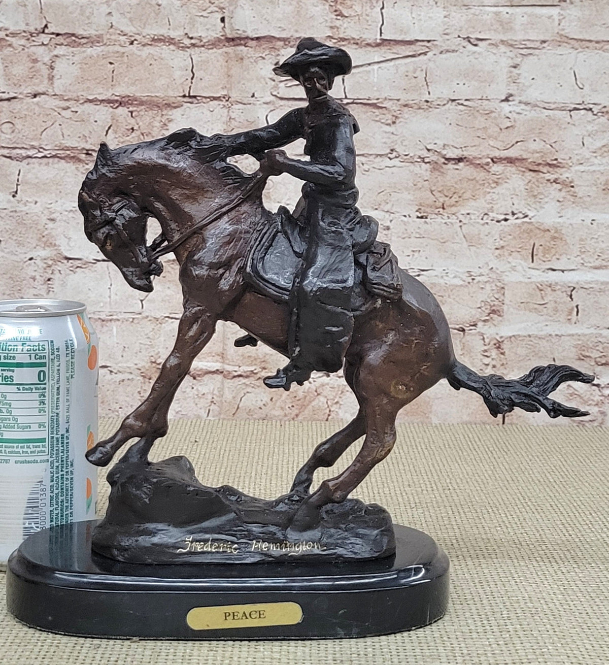PEACE Frederic Remington Bronze Desktop Statue Sculpture Western Cowbo