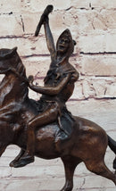SCALP Frederic Remington Bronze Statue Sculpture Native American Western 10" x 9"