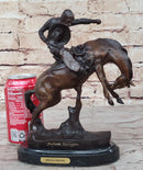 BRONCO TWISTER Frederic Remington Cowboy Bronze Statue Sculpture Western 10" x 10"
