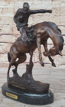 BRONCO TWISTER Frederic Remington Cowboy Bronze Statue Sculpture Western 10" x 10"